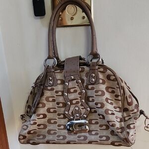 Guess Brown Patterned Handbag OR Small Duffle Bag